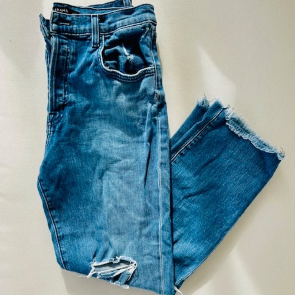 J BRAND Wynne High Rise Crop Straight Distressed Jeans, Size 27